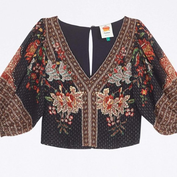 Farm Rio Tops - Farm Rio Black Magic Blouse- Size M